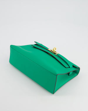 *SUPER RARE* Hermès Kelly Pochette in Menthe Swift Leather with Gold Hardware