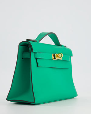 *SUPER RARE* Hermès Kelly Pochette in Menthe Swift Leather with Gold Hardware