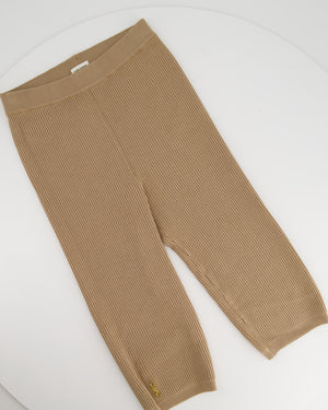 Saint Laurent Camel Ribbed Knit Cycling Shorts Size XS (UK 6)