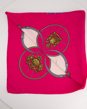 Hermès Pink and Purple 'Spring' Printed 90x90 Silk Scarf