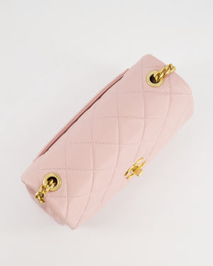 Chanel Baby Pink Mini Flap Bag with Pastel Embellished Chain Detail in Lambskin Leather and Gold Hardware