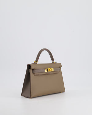 *RARE* HSS Hermès Mini Kelly II 20cm in Etoupe and Etain Epsom Leather with Gold Hardware