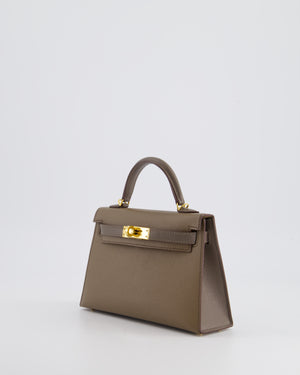 *RARE* HSS Hermès Mini Kelly II 20cm in Etoupe and Etain Epsom Leather with Gold Hardware