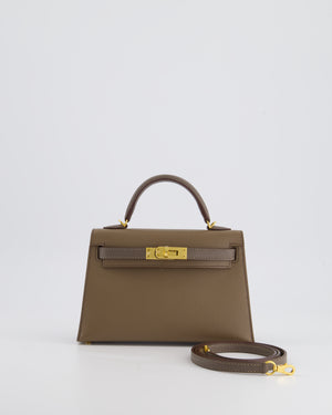 *RARE* HSS Hermès Mini Kelly II 20cm in Etoupe and Etain Epsom Leather with Gold Hardware