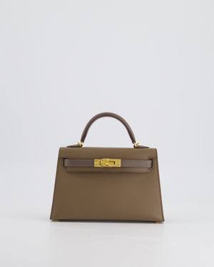 *RARE* HSS Hermès Mini Kelly II 20cm in Etoupe and Etain Epsom Leather with Gold Hardware