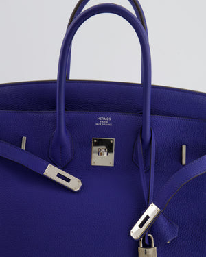 Hermès Birkin 35cm in Bleu Encre Togo Leather with Palladium Hardware