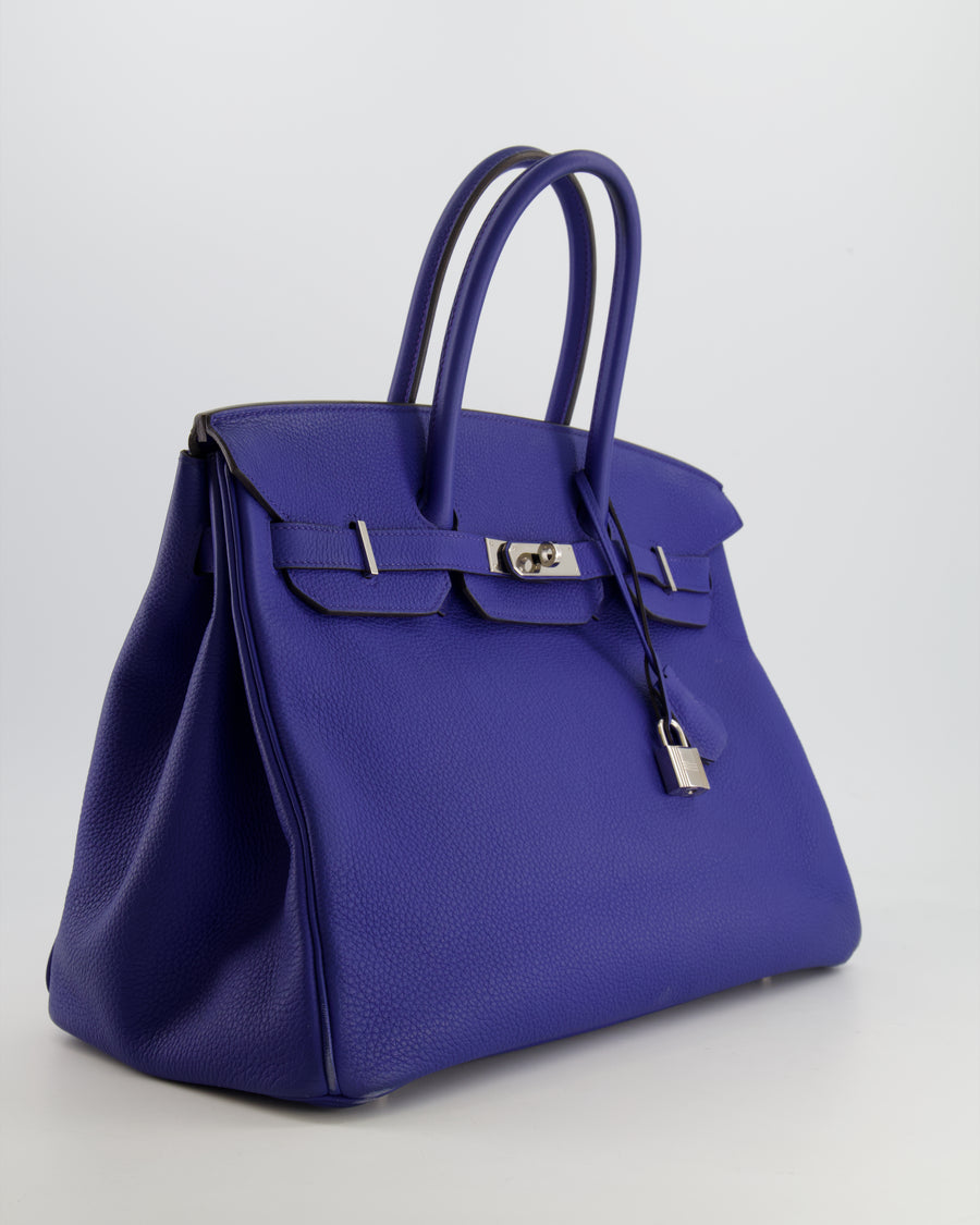 Hermès Birkin 35cm in Bleu Encre Togo Leather with Palladium Hardware