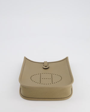 *HOT* Hermès Mini Evelyne Bag in Beige Marfa Clemence Leather with Gold Hardware