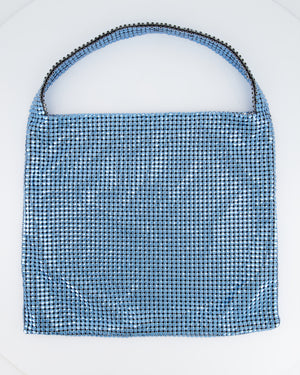 Paco Rabanne Blue Pixel Chainmail Shoulder Bag