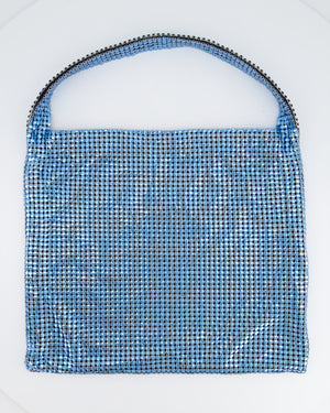 Paco Rabanne Blue Pixel Chainmail Shoulder Bag