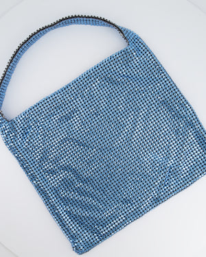 Paco Rabanne Blue Pixel Chainmail Shoulder Bag