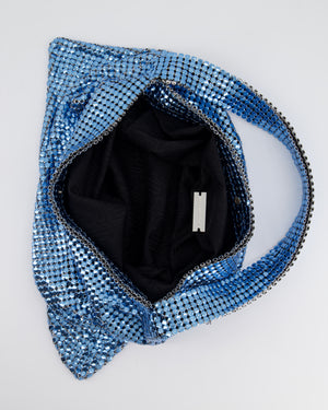 Paco Rabanne Blue Pixel Chainmail Shoulder Bag