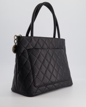 *HOT* Chanel Vintage Black Tote Bag with CC Logo in Caviar Leather and Silver Hardware&nbsp;