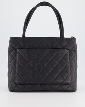 *HOT* Chanel Vintage Black Tote Bag with CC Logo in Caviar Leather and Silver Hardware&nbsp;