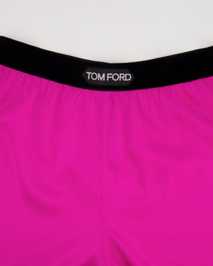 Tom Ford Hot Pink Silk Shorts with Logo Waistband Detail Size XS (UK 6)