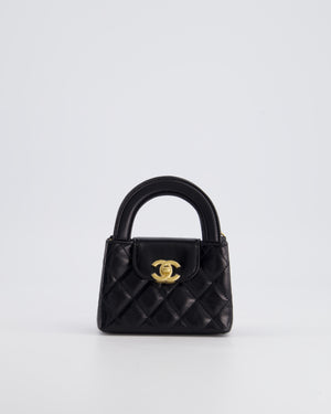 *HOT & RARE* Chanel Black Mini Kelly Shopping Bag in Calfskin Leather with Brushed Antique Gold Hardware