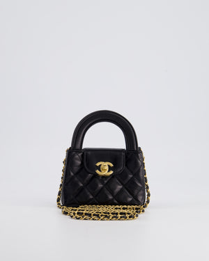 *HOT & RARE* Chanel Black Mini Kelly Shopping Bag in Calfskin Leather with Brushed Antique Gold Hardware