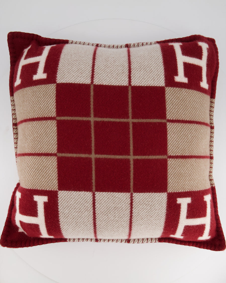 Hermès Avalon III Small Pillow in Écru, Rouge H RRP £650