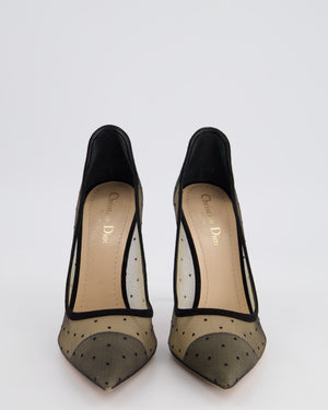 Christian Dior Black D-Moi Polkadot Heels Size EU 40.5