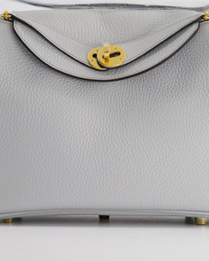 Hermès Lindy Bag 26cm Bleu Pale in Clemence Leather with Gold Hardware