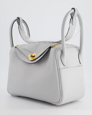 Hermès Lindy Bag 26cm Bleu Pale in Clemence Leather with Gold Hardware