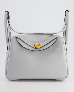 Hermès Lindy Bag 26cm Bleu Pale in Clemence Leather with Gold Hardware