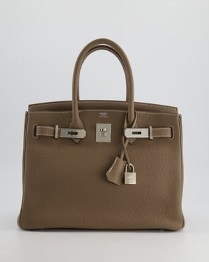 Hermès Birkin 30cm Bag in Etoupe Togo Leather with Palladium Hardware