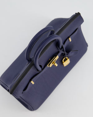 *RARE* Hermès Birkin 25cm Retourne in Bleu Navy Togo Leather with Gold Hardware