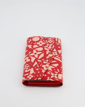 Louis Vuitton Red and Pink Vernis Leather Abstract Monogram Print Envelope Wallet