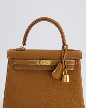 *HOLY GRAIL* Hermès Kelly Bag 25cm Retourne in Gold Togo Leather with Gold Hardware