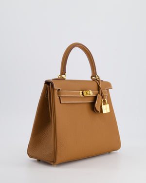 *HOLY GRAIL* Hermès Kelly Bag 25cm Retourne in Gold Togo Leather with Gold Hardware