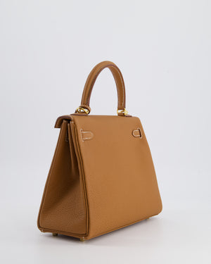 *HOLY GRAIL* Hermès Kelly Bag 25cm Retourne in Gold Togo Leather with Gold Hardware