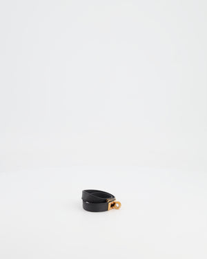 Hermès Kelly Double Tour Bracelet in Black with Rose Gold Hardware Size S