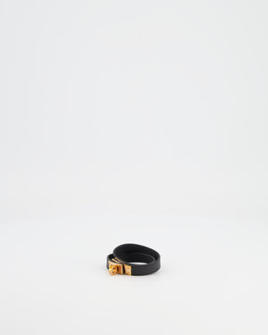 Hermès Kelly Double Tour Bracelet in Black with Rose Gold Hardware Size S