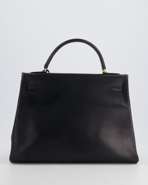 Hermès Kelly Vintage Bag 32cm in Black Calfskin Box Leather with Gold Hardware