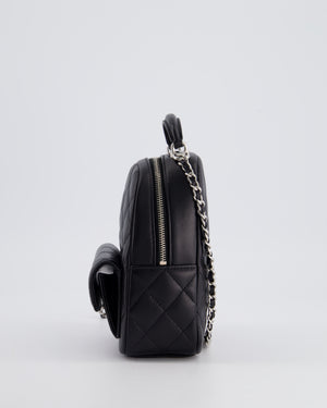 Chanel Lambskin Leather Mini Quilted Backpack Bag with Silver Hardware