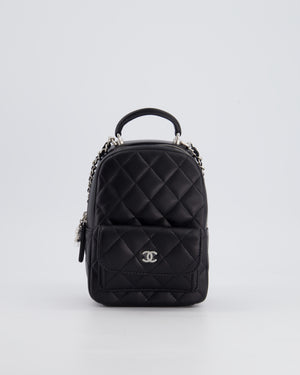 Chanel Lambskin Leather Mini Quilted Backpack Bag with Silver Hardware