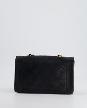 Chanel Vintage Black Classic Flap Diana Bag in Lambskin Leather with 24K Gold Hardware