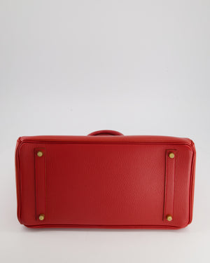 *FIRE PRICE* Hermes Birkin 35cm in Vermillion Ardennes Leather with Gold Hardware