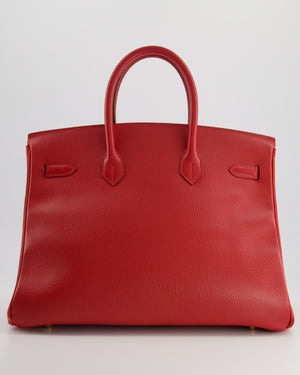 *FIRE PRICE* Hermes Birkin 35cm in Vermillion Ardennes Leather with Gold Hardware