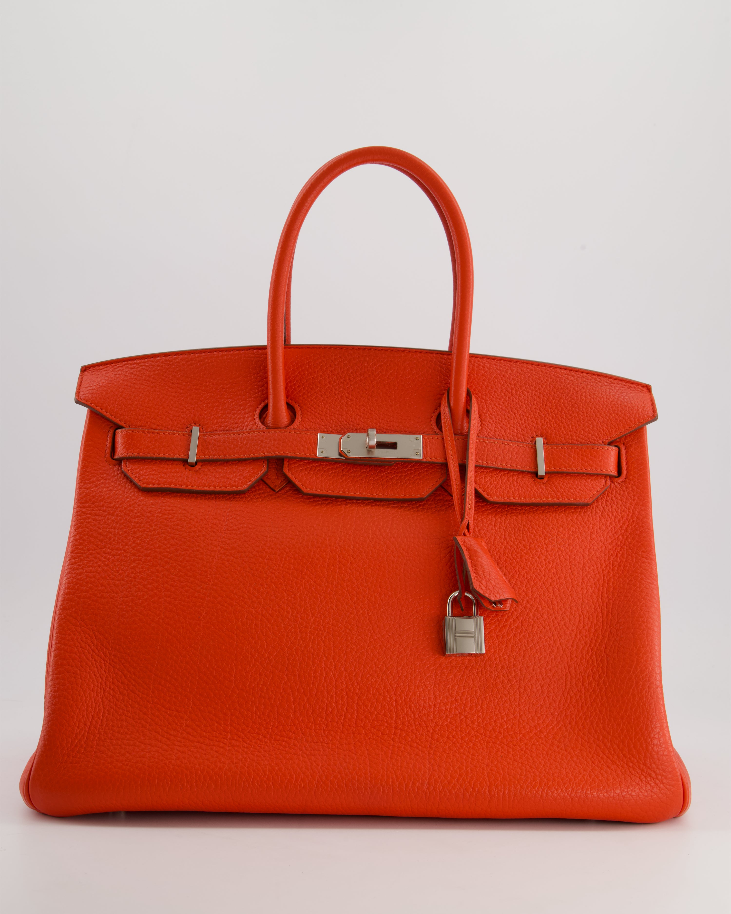 FIRE PRICE Hermes Birkin 35cm in Geranium Togo Leather with Palladium Hardware