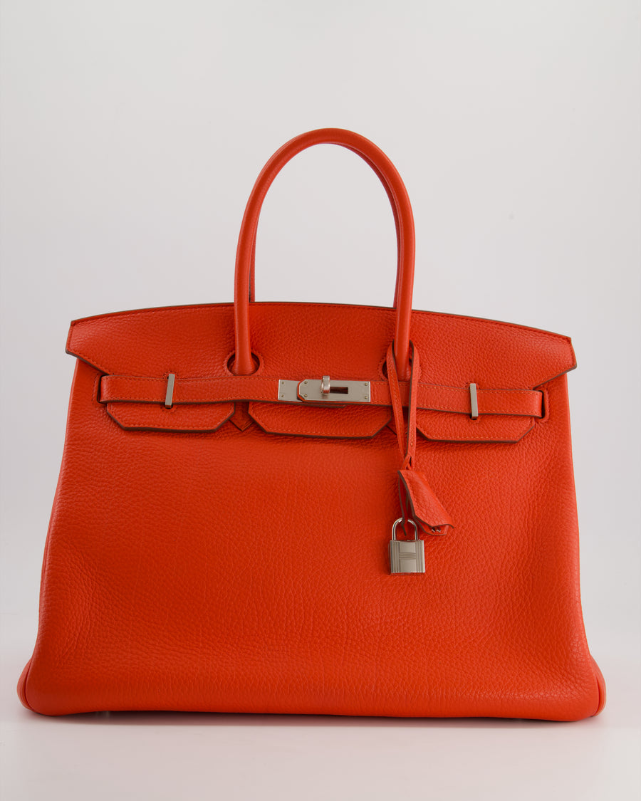 *FIRE PRICE* Hermès Birkin 35cm in Geranium Togo Leather with Palladium Hardware