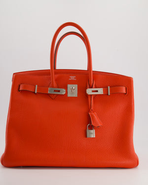 *FIRE PRICE* Hermès Birkin 35cm in Geranium Togo Leather with Palladium Hardware