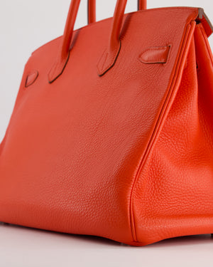 *FIRE PRICE* Hermès Birkin 35cm in Geranium Togo Leather with Palladium Hardware