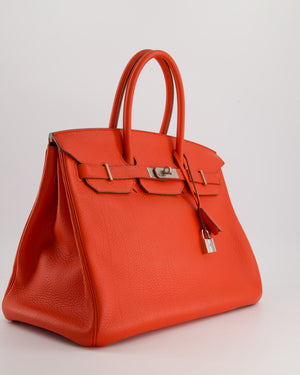 *FIRE PRICE* Hermès Birkin 35cm in Geranium Togo Leather with Palladium Hardware