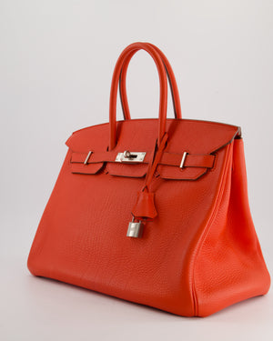 *FIRE PRICE* Hermès Birkin 35cm in Geranium Togo Leather with Palladium Hardware