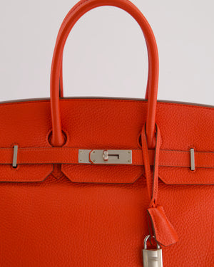 *FIRE PRICE* Hermès Birkin 35cm in Geranium Togo Leather with Palladium Hardware