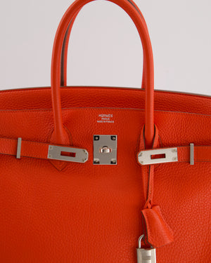 *FIRE PRICE* Hermès Birkin 35cm in Geranium Togo Leather with Palladium Hardware