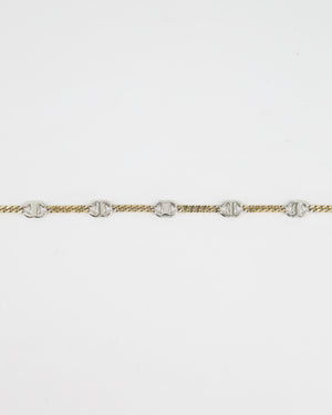 Chanel Champagne Gold & Silver Crystal CC Choker Necklace