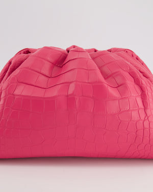 Bottega Veneta Large Pouch Clutch in Pink Crocodile